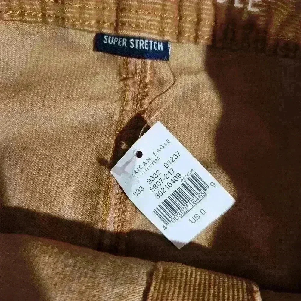 NWT American Eagle corduroy tan mini skirt button front size 0